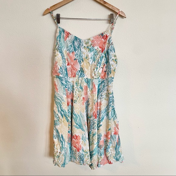 Old Navy Floral and Coral Print Mini Tank Dress Sz XL - Picture 1 of 5